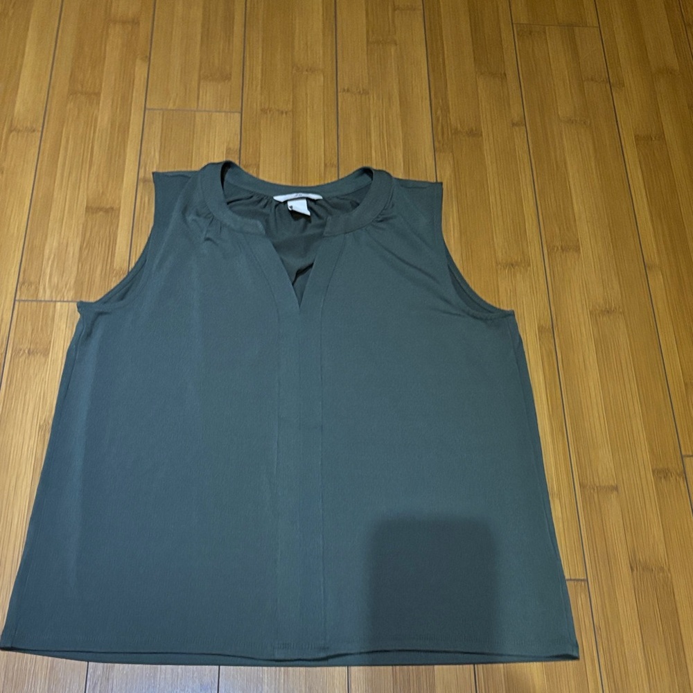 H&M Dark Green Sleeveless Blouse